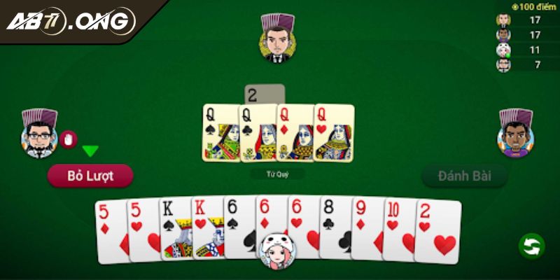Quan sát kỹ lá đã ra khi chơi Tiến Lên AB77